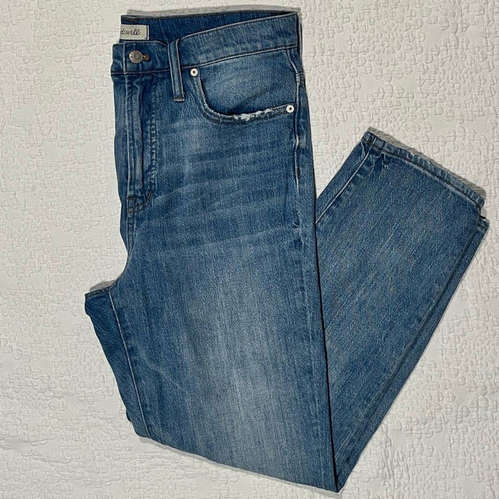 Madewell Patchwork straight leg mom jean